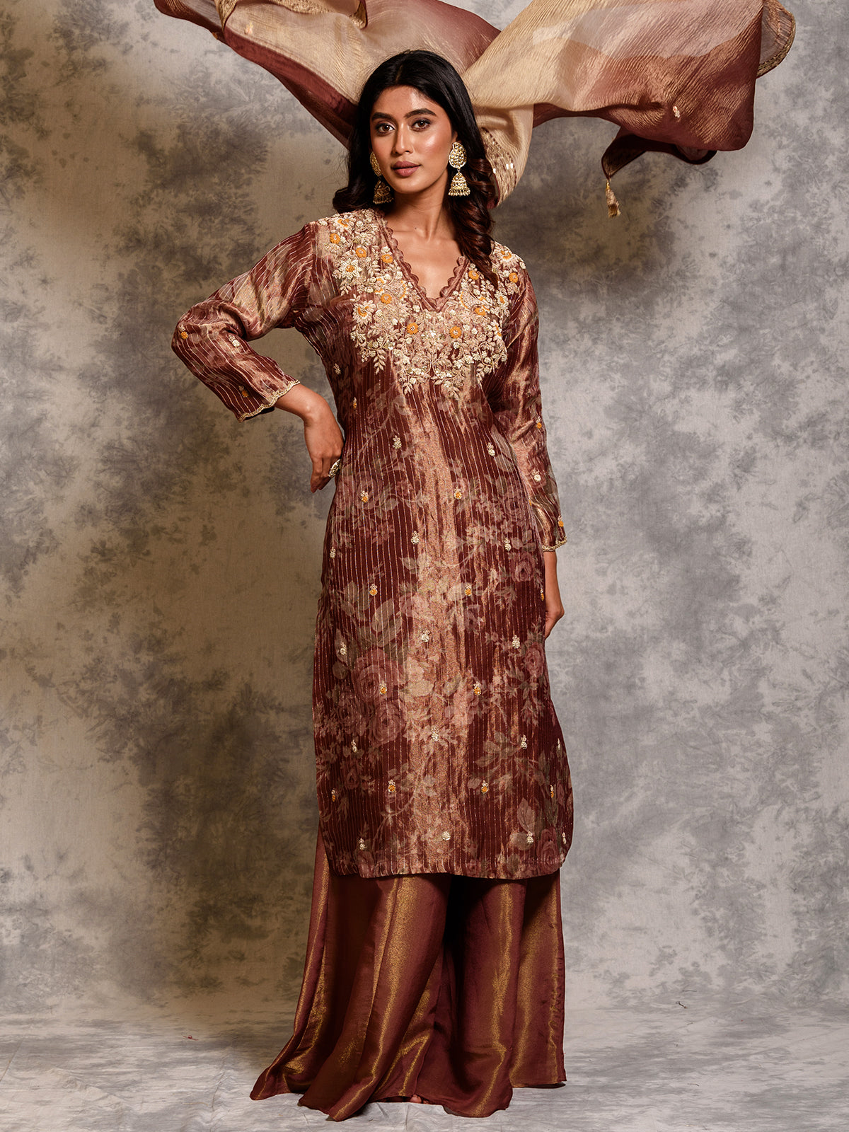 Hazelnut Harmony Brown Kurta Set