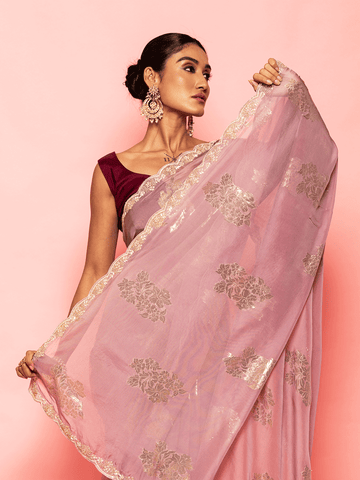 Navya Lavender Organza Saree