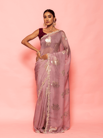 Navya Lavender Organza Saree