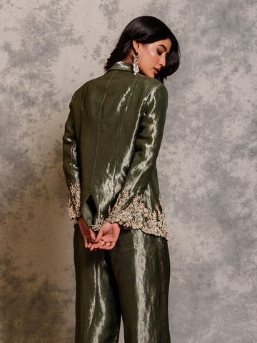 Emerald Bustier and Pant with Jacket