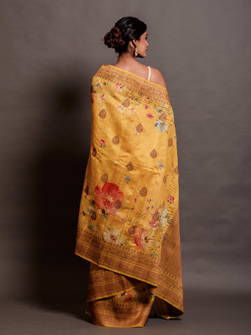 Mustard Yellow Handloom Tussar