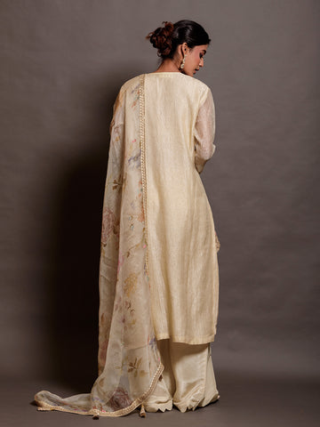 Cream Kurta and Palazo Ensemble