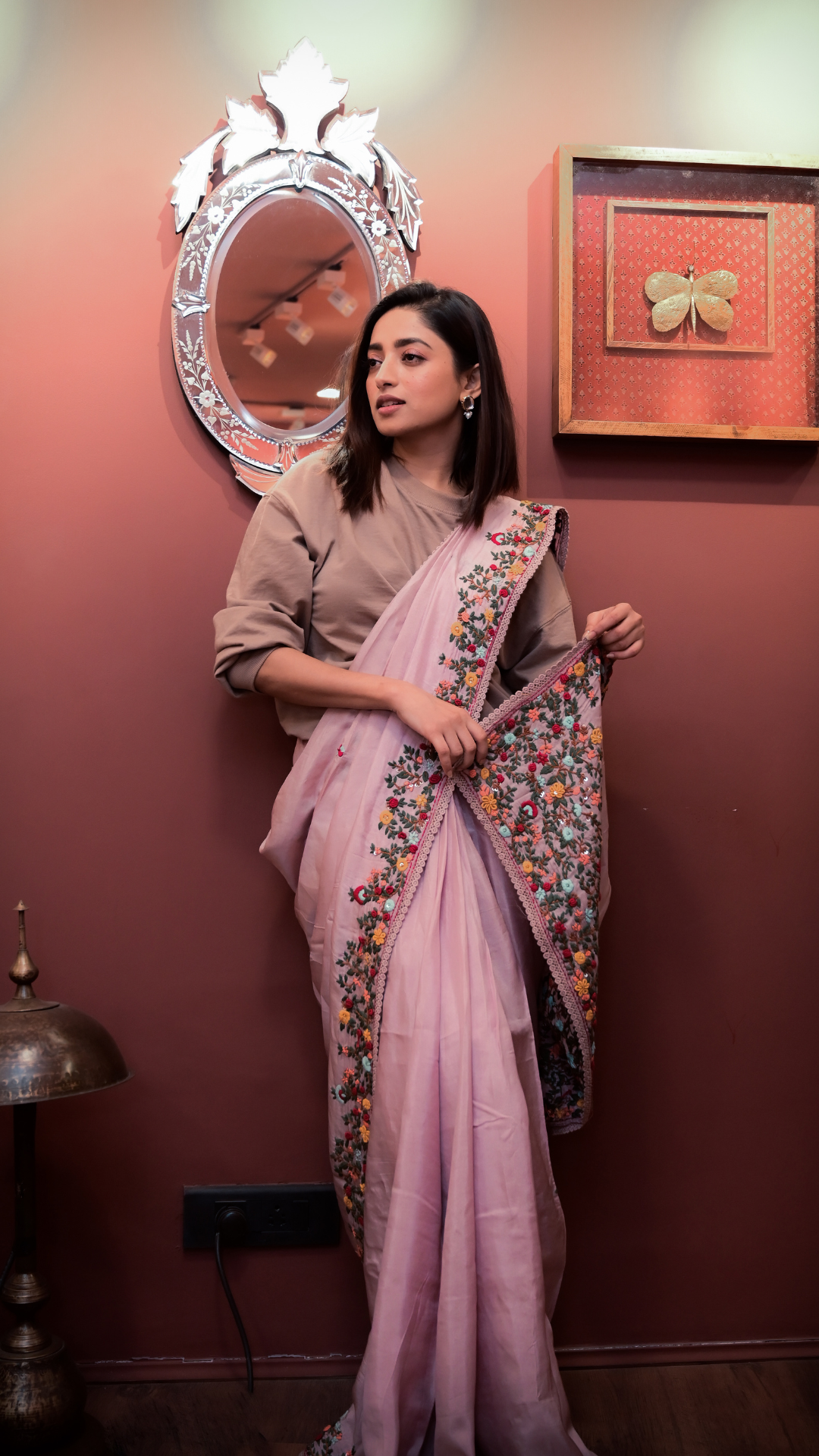 Soft Handloom Muslin Tussar Silk Saree with WovenAnchal – Balaram Saha